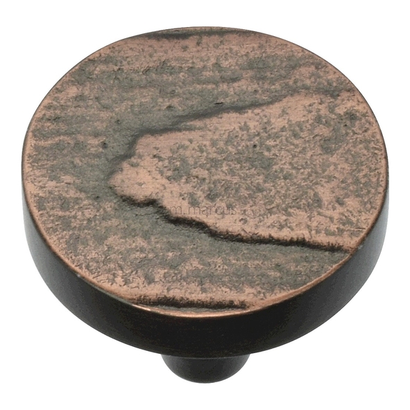 C3697 32-AC • 32 x 8 x 26mm • Aged Copper • Heritage Brass Round Pine Cabinet Knob